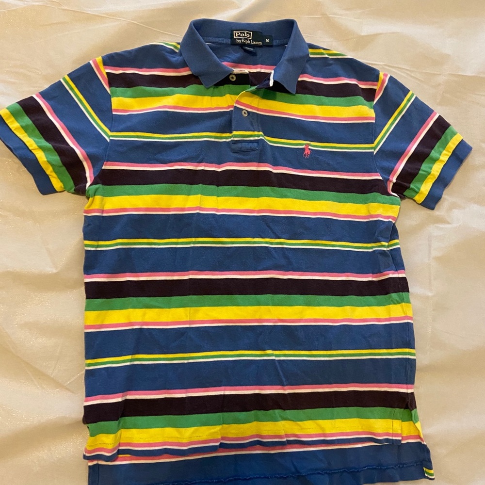 Multi color striped polo